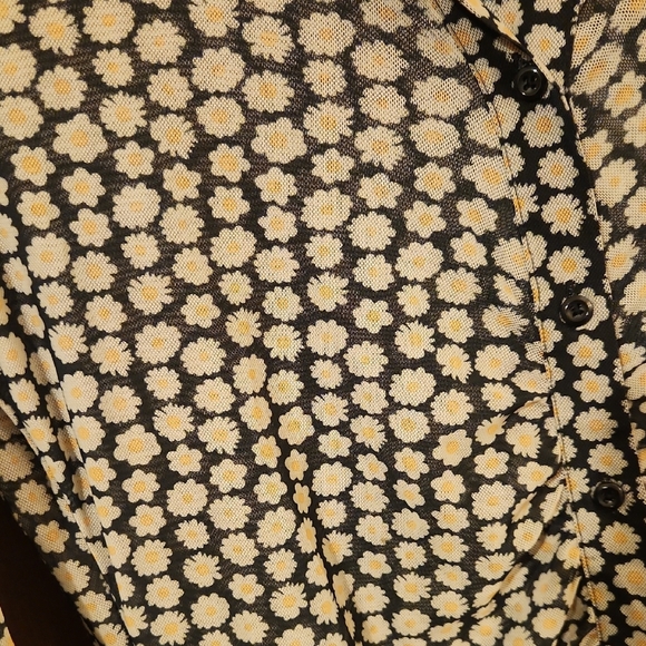 Wild Fable Black and Cream Ruched Midi Dress - Picture 4 of 6